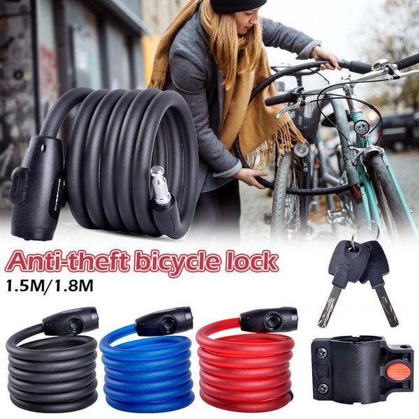 

bike locks 1.5-1.8m long steel wire lock anti-theft castle electric car portable cable bicycle accessory