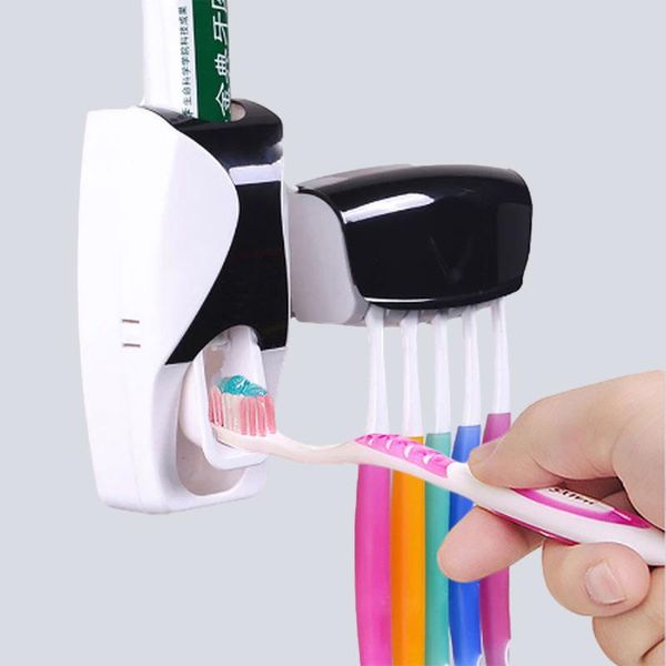 

toothbrush holders automatic toothpaste dispenser dustproof wall mount & holder bathroom accessories set