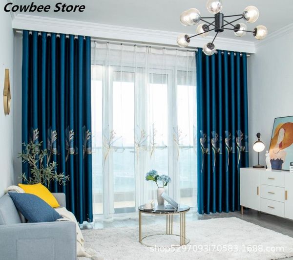 

curtain & drapes embroidery nordic light luxury flower decoration tulle for living room balcony kitchen