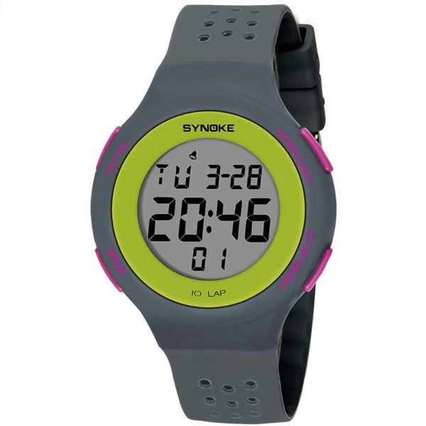 

men women led digital 50m waterproof outdoor sports luminous wristwatch military watches fabala electronics wristwatches watch, Slivery;brown
