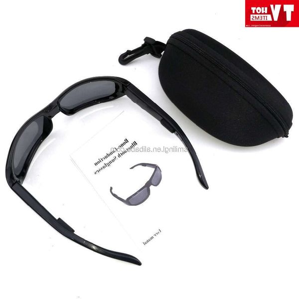 

highend accessories bone conduction bluetooth sunglass with stereo earphone, Black