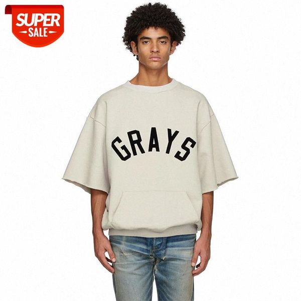 

quality fog essentials simple letter joint short-sleeved cotton #qm7x, White;black