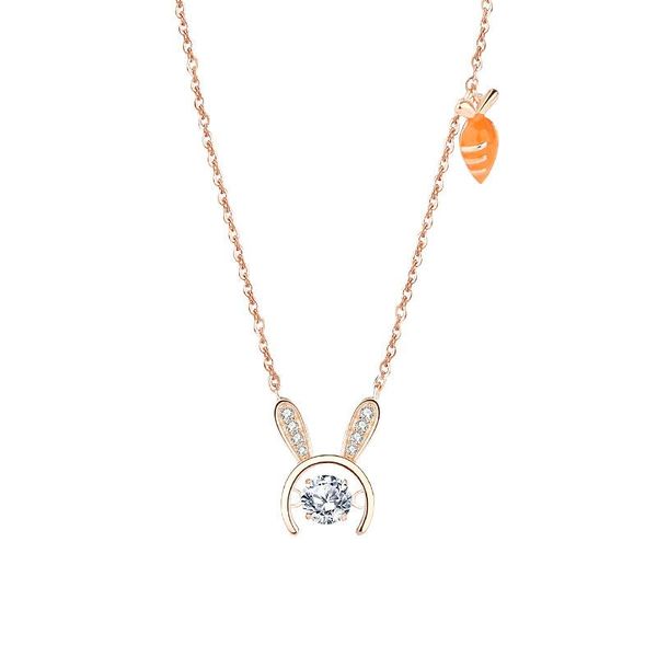 

chains creative sterling silver smart necklace female niche girl heart pendant zircon clavicle chain girlfriend item jewelry