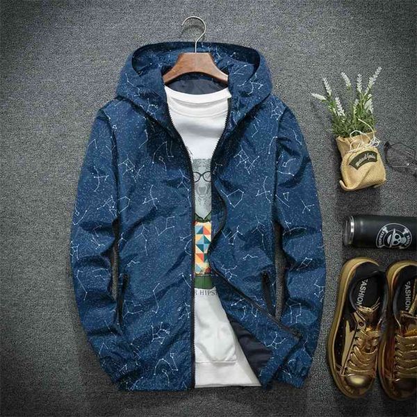 

spring autumn fashion hip hop jacket men's hooded casual jackets male coat thin men coat outwear jacket men windbreaker printed 210923, Black;brown