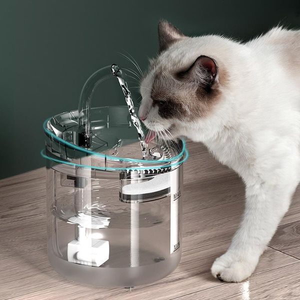 

cat bowls & feeders 1.8l intelligent drinking water fountain filter automatic circulating pet cats dispenser sensor feeder bowl
