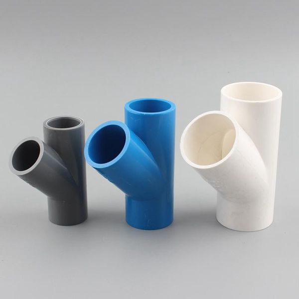 

25 32 40mm pvc oblique tee 45 degree tilted connector water pipe quick supply fittings accessory watering equipments