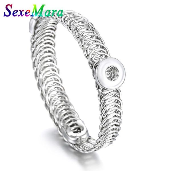

charm bracelets button bracelet bangle 18mm silver snap for women men fit diy buttons cuff, Golden;silver