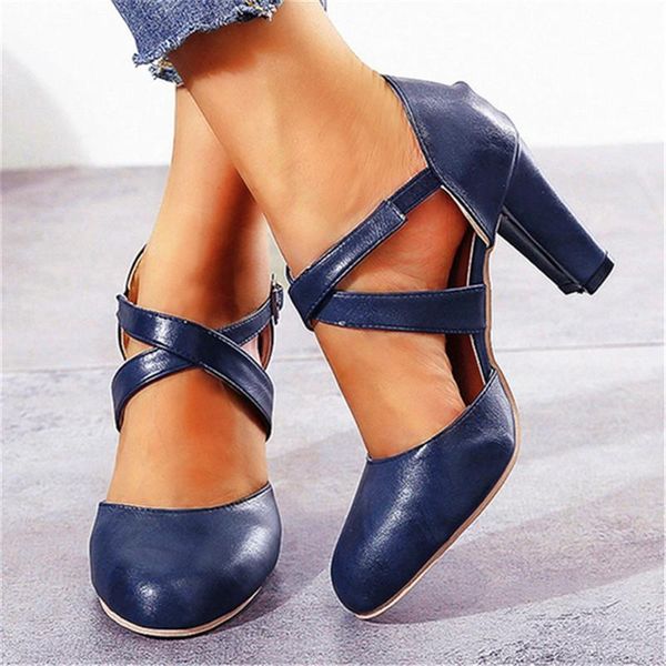 

women's ankle strap sandals 2021 fashion high heel summer shoes casual zapatos mujer plus size 43 sandale femme, Black
