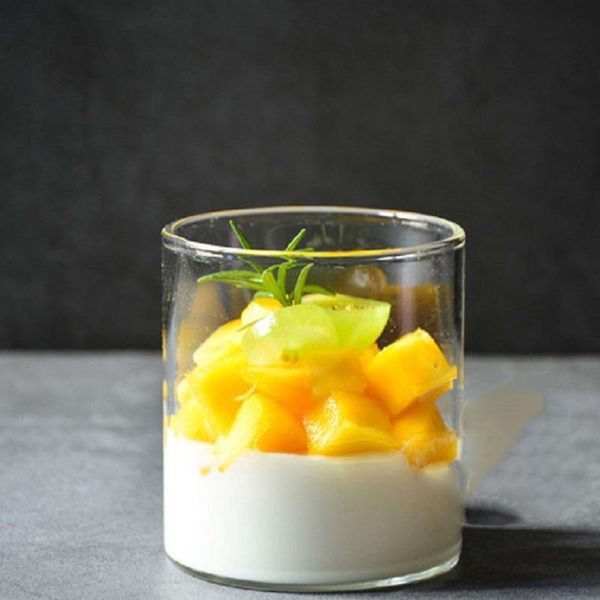 

wine glasses temperature resistant square transparent glass tea milk cup water dessert whiskey home kitchen supplies