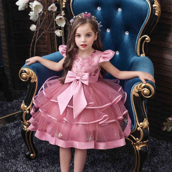 

new girl sequined princess puff flower girls wedding dress performance catwalk dress birthday party evening dress g1218, Red;yellow