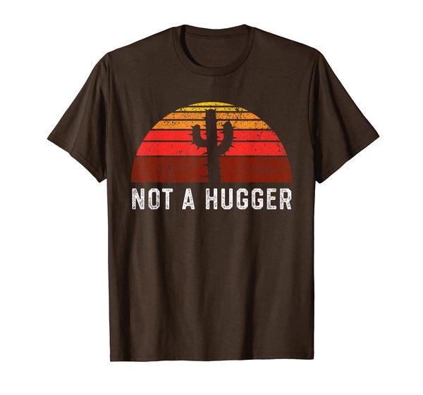 

not a hugger cactus retro vintage men women t-shirt, White;black