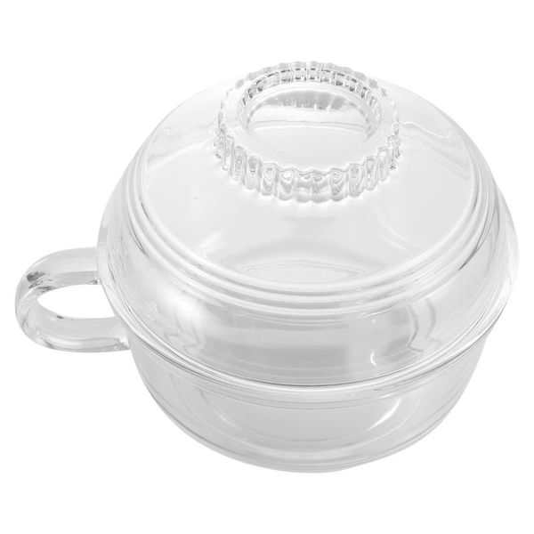 

bowls 1pc glass pot with cover heat-proof soup fruit salad bowl household