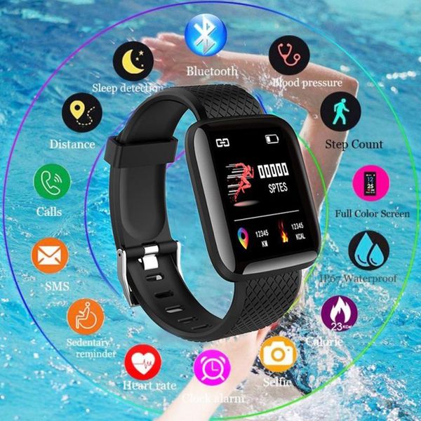 

smart watch 2021 rubber strap ip67 waterproof fitness tracker smartwatch men women bracelet band for android watches