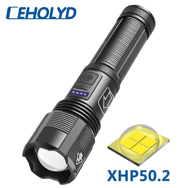 

other led lighting xhp50.2 4-core tactical power by 18650 battery usb rechargeable torch zoomable lantern for campin