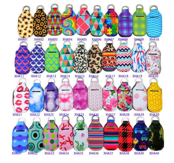 

keychain Party Favor neoprene coin cartoon portable hanging jewelry lipstick case hand sanitizer bottle holder in stock