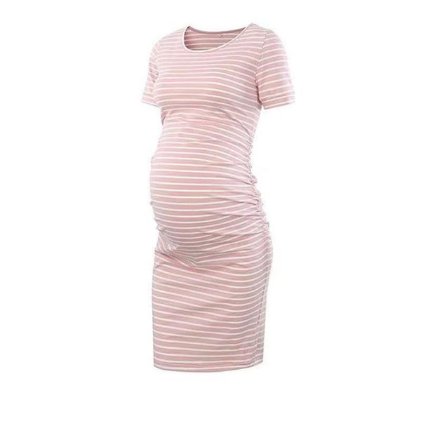 

maternity dresses pregnancy dress side ruched clothes bodycon, White