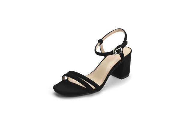

leather small fresh women's shoes 2021 summer with thick buckle sandals 33-40, Black