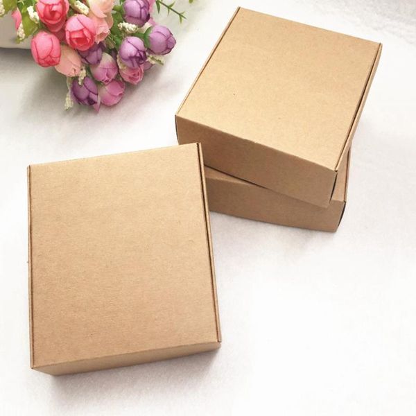 

gift wrap 100pcs kraft paper box nice packaging small size-brown1