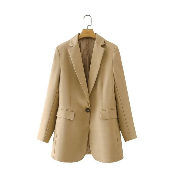 

women's suits & blazers 2021 fashion temperament blouse suit collar long-sleeved casual wild big pocket blazer df610, White;black
