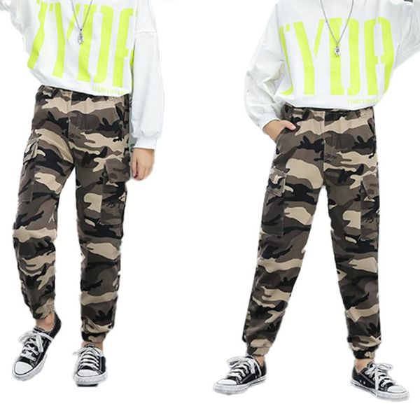 

children boys cotton sport pants casual camouflage trousers hip hop kids clothing fashion cargo for teen sweatpants, Blue