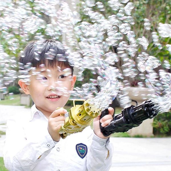 Çocuklar Gatling Bubble Gun Oyuncaklar Yaz Otomatik Sabun Su Makinesi Çocuk Toddlers İç Mekan Düğün Için