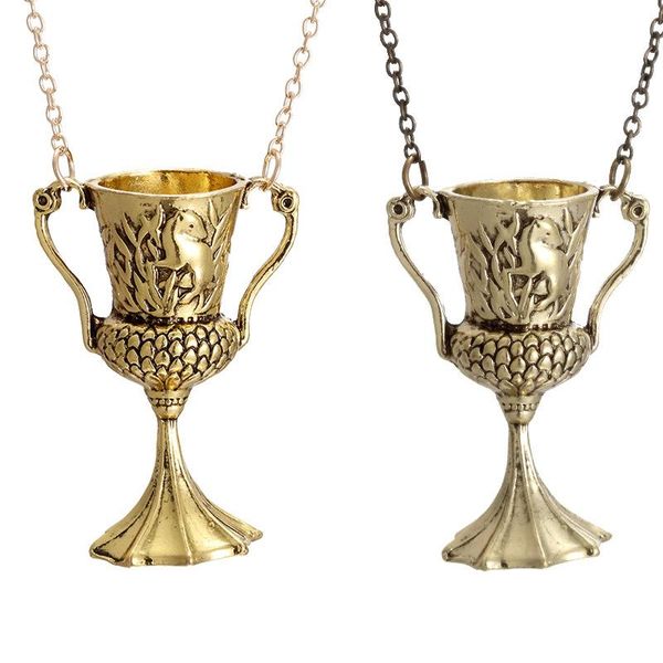 

chalice necklace horcrux convert hufflepuff cup charm holy grail cosplay metal jewelry women/man gift pendant necklaces, Silver