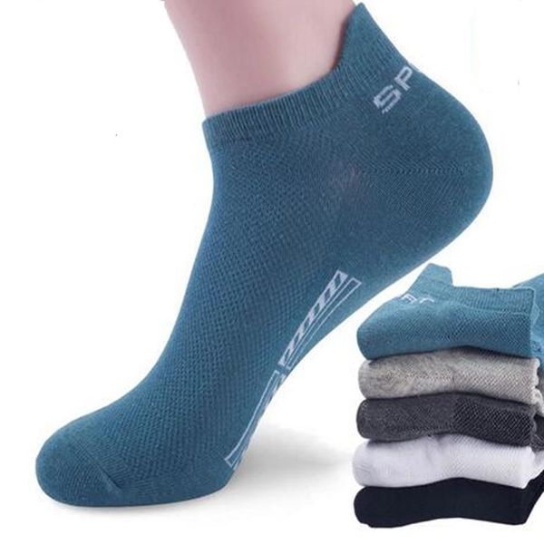 

men's socks 10pairs antibacterial men breathable cotton sports mesh casual athletic summer thin cut short sokken, Black