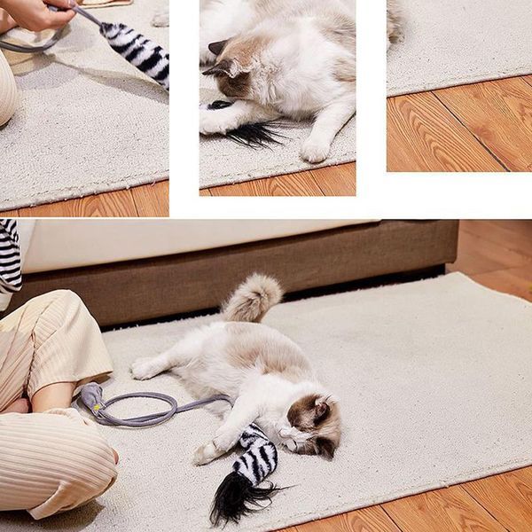 

cat toys interactive pet funny cats artifact plush fish shape simulation toy