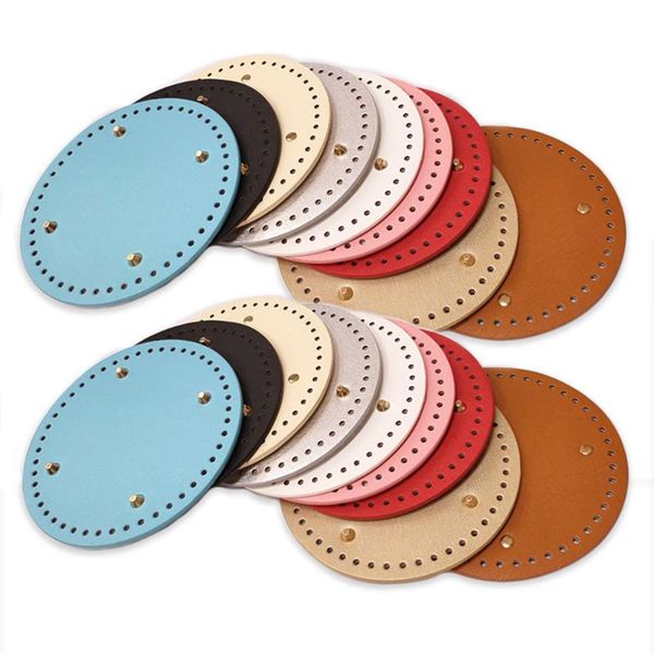 

bag parts & accessories 18*18cm round bottom for knitting pu leather rivet women bags handmade diy crochet, Black