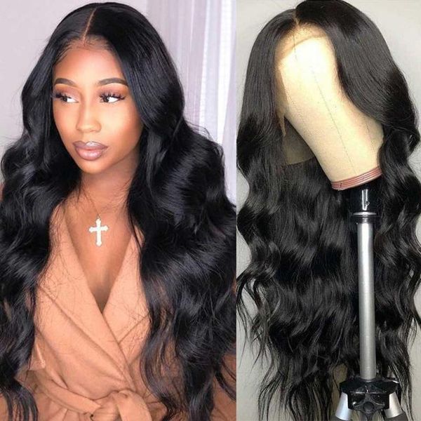 

lace wigs 180% 32 30 inch body wave front wig transparent frontal human hair t part brazilian, Black;brown