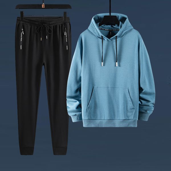 

2021 sweater set men's hoodie leisure spring and autumn handsome cloth coat, Black