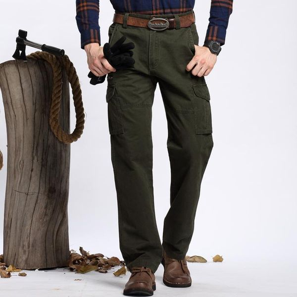 

men's pants nice brand autumn winter tide men warm long military pantalon hombre tactical trousers plus size 31-55, Black