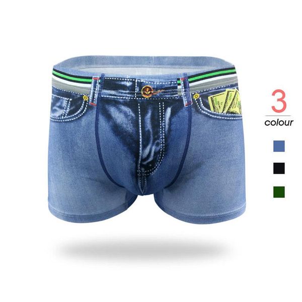 

fashion 3d printing men's underpants boxers homme cotton boxershorts panties man boxer psd, Black;white