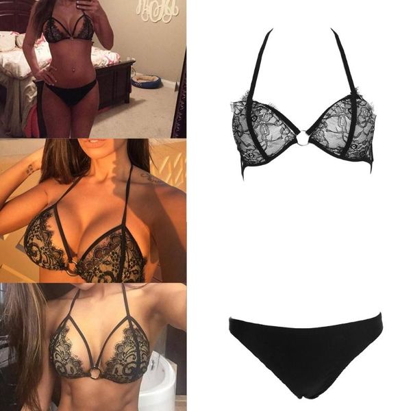 

women's swimwear 40gc women bandeau bandage lace crochet bikini set push up bra swimsuit, White;black
