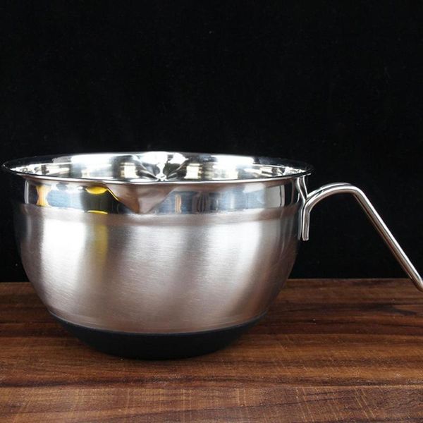

bowls stainless steel mixing bowl with handle and non-slip bottoms for cooking, baking space saving storage