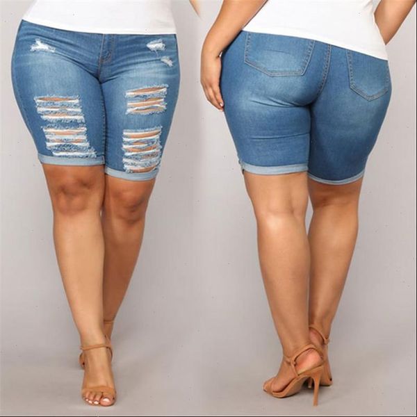 

plus size womens shorts clothing  5xl summer denim skinny ripped jeans arrival drop, White;black