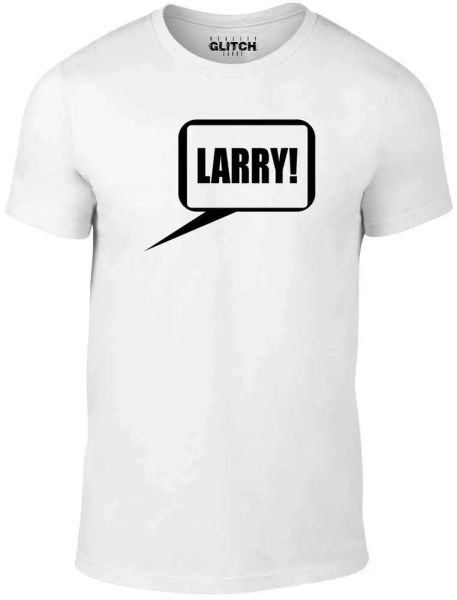 

men's larry t-shirt - joke funny comedy gift present novelty tv series clothes, White;black