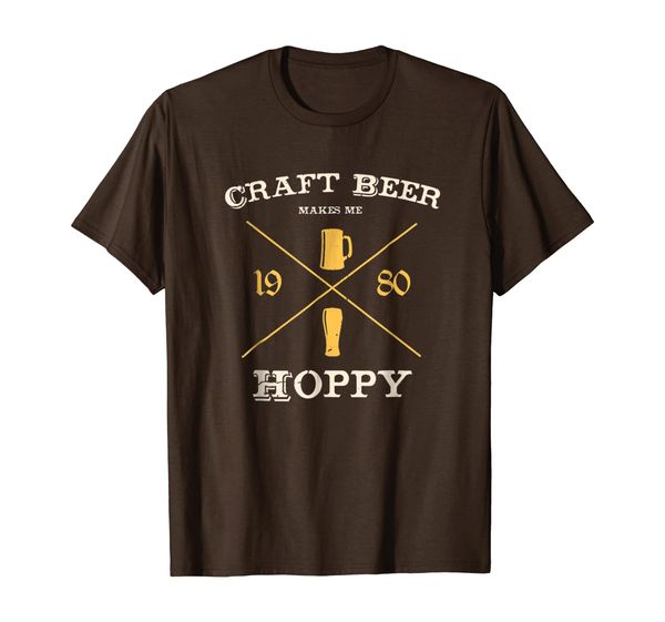 

craft beer makes me hoppy t-shirt, White;black