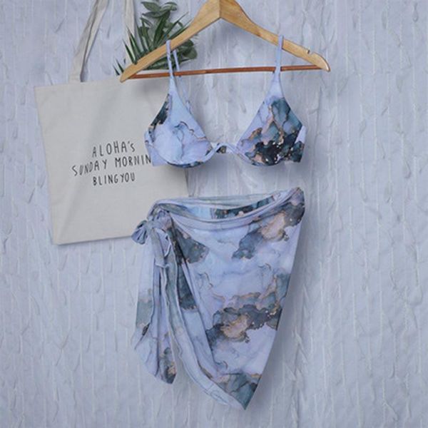 

women's swimwear bikini 2021 printed sports tube push-up marble female swimsuit beachwear high waist swimming suit, White;black