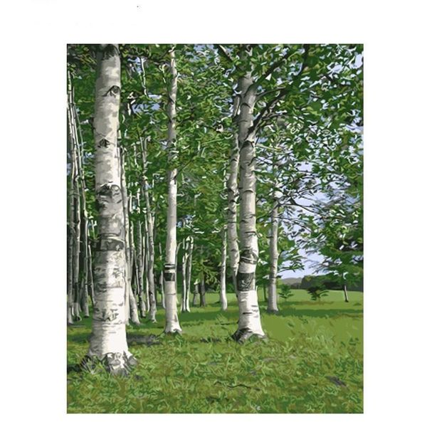 

paintings forest oil painting by out number for adults landscape with frame picture acrylic paint diy craft kits home decoration