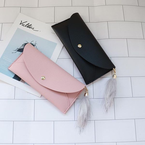 

wallets wallet women pu leather long korean style large capacity thin hand creative embossed card bag pendant, Red;black