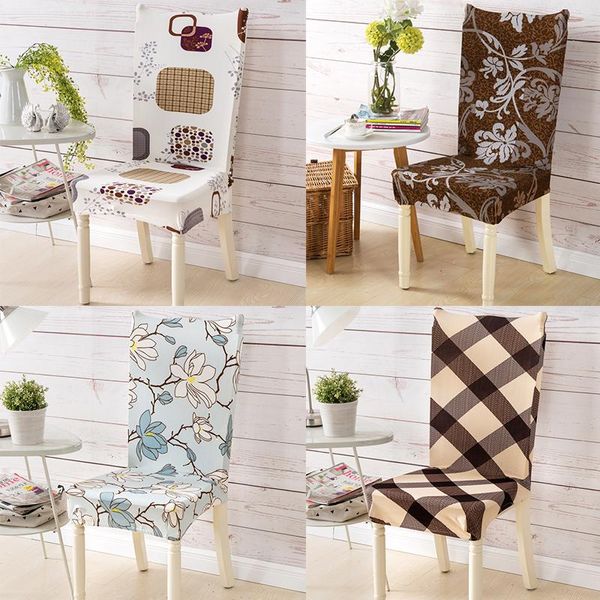 

chair covers spandex elastic flower printing four seasons home cover anti-dirty dining for banquet party