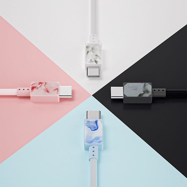 Tintenmalerei 1,2 m geflochtenes USB-Ladekabel Typ C Micro-V8-Kabel Datenleitung Metallstecker Schnellladung für Samsung Note 20 S9 Plus Spezielles Designkabel