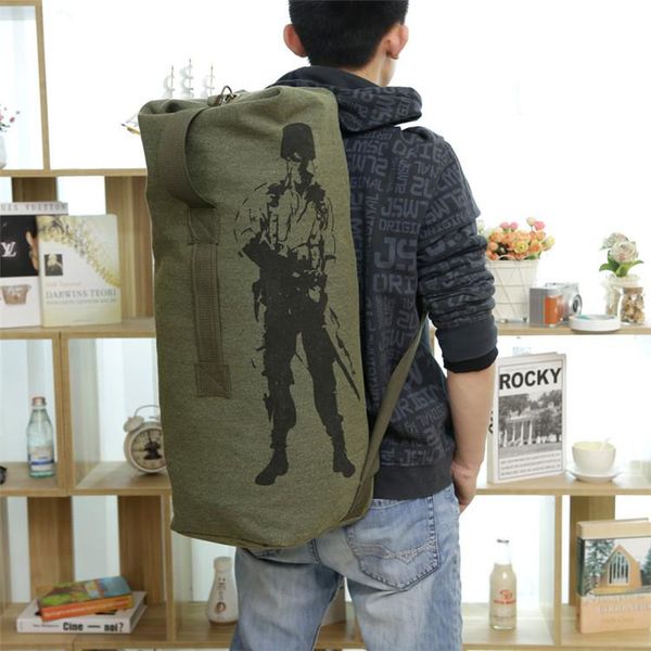 Backpack Fashion Semplice Immagine del personaggio Unisex Bagagli Casual All Match Canvas Secchio Benna Borsa Viaggi di grande capacità