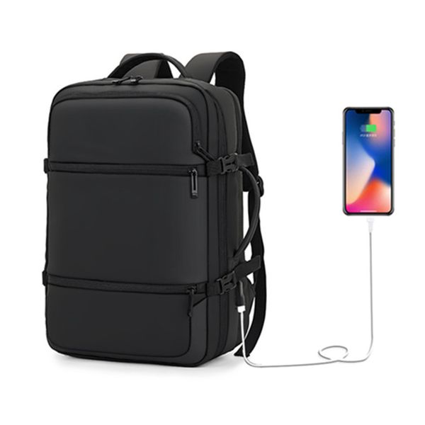

enlarge men waterproof backpacks usb charge 15.6 inch lapbags pack male school shoulders anti-theft travel notebook backpack