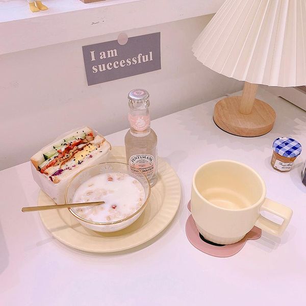 

cups & saucers creative coffee cup and saucer set ceramic breakfast milk afternoon tea european simple style water cafe with handle
