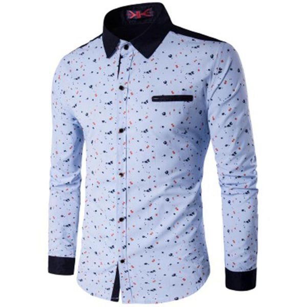 

men's casual shirts men stylish shirt slim fit formal long sleeve pritnt, White;black