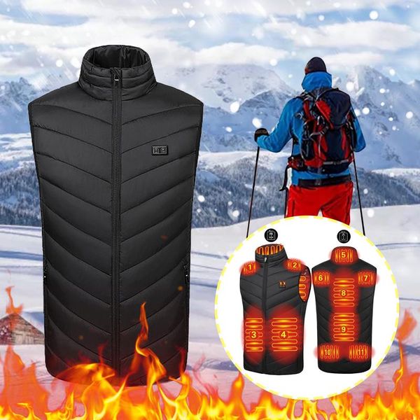 

men's vests area 11 heating vest dual control usb charging three gear temperature coat dual-control smart three-speed, Black;white