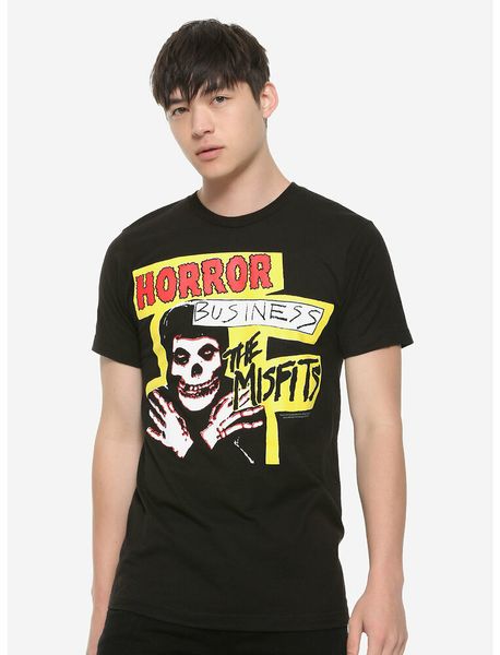 

misfits horror business t-shirt, White;black