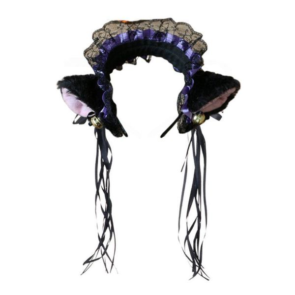 

other event & party supplies k3nf women ruffles lace headband plush cat ears ribbon bell lolita cosplay hair hoop